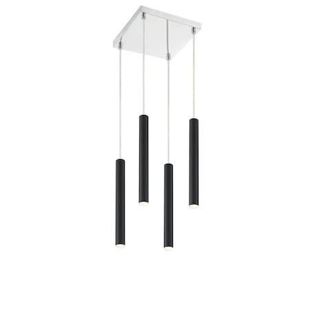 Z-Lite Forest 4 Light Island/Billiard, Matte Black 917MP12-MB-LED-4SCH